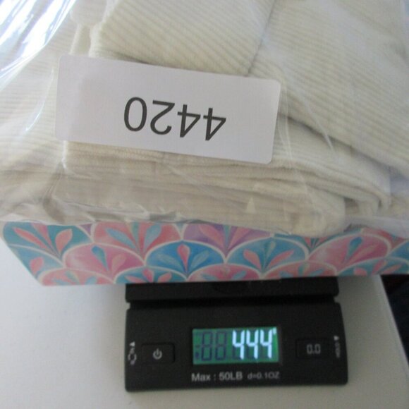 Uniqlo Women's Corduroy Pleated Wide Pants Trousers M Ivory Cotton Relaxed 444 - Picture 12 of 12